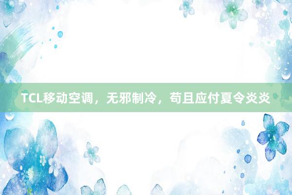TCL移动空调，无邪制冷，苟且应付夏令炎炎